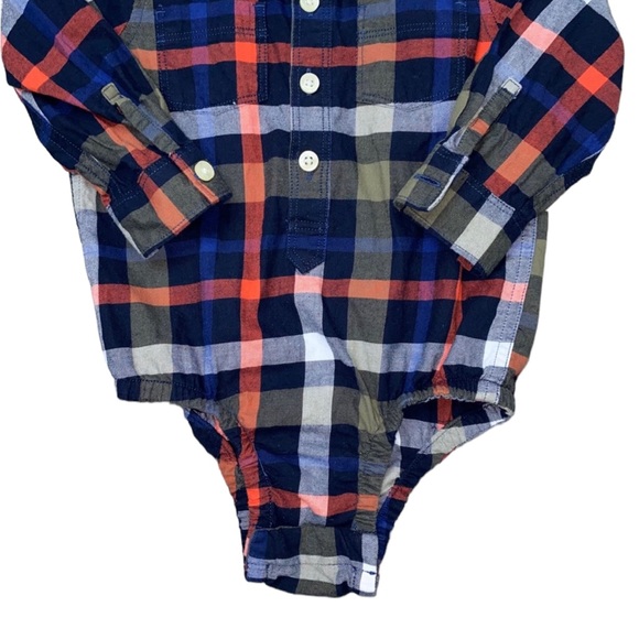 GAP Plaid Flannel Button Down Onesie Bodysuit 18-24 Months - Picture 8 of 13